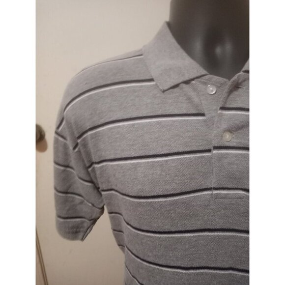 Vintage Lacoste Polo Shirt Men's Size 8 (US Size XL) Gray Striped Y2K VTG - Picture 5 of 11